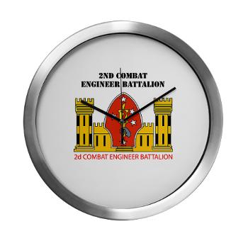 2CEB - M01 - 03 - 2nd Combat Engineer Battalion with Text - Modern Wall Clock